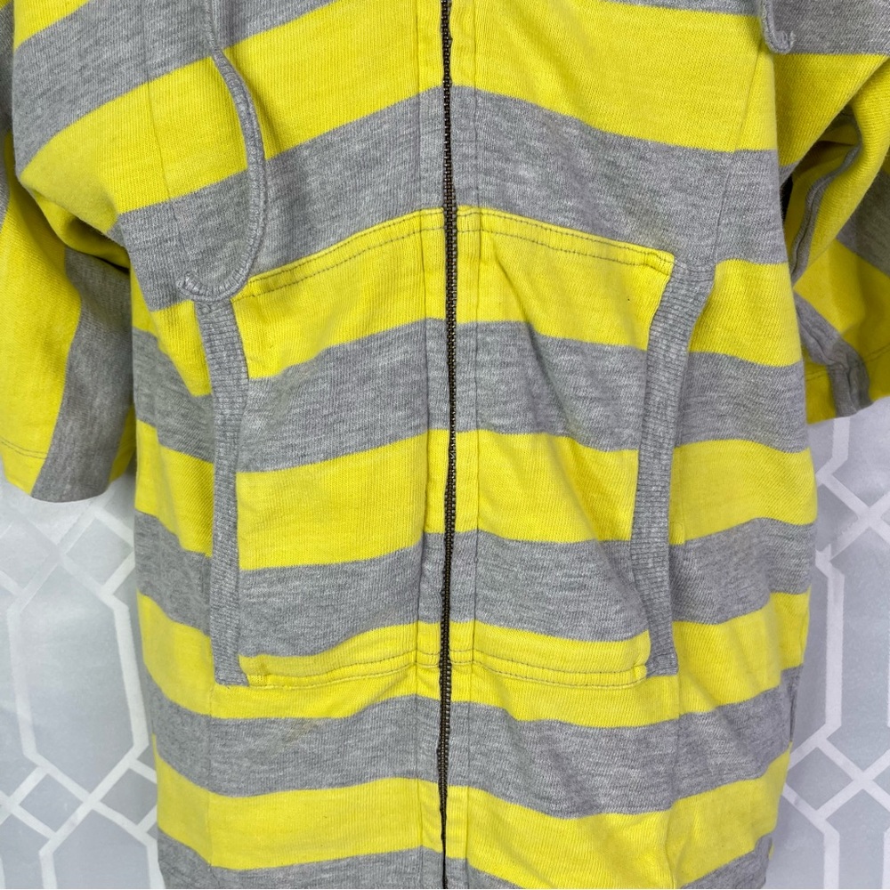 Purity Striped Yellow and Gray Women's Hooded Jacket Size Small - Picture 7 of 13
